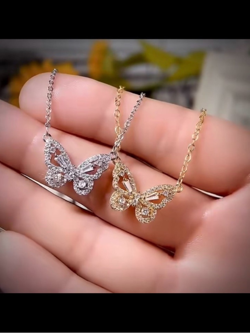 Gold Butterfly Pendant Necklace